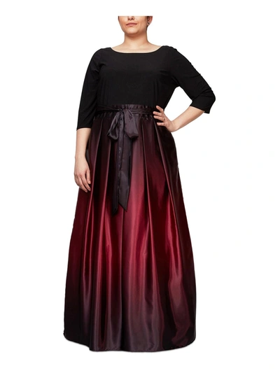 Slny Womens Ombre Long Evening Dress In Red