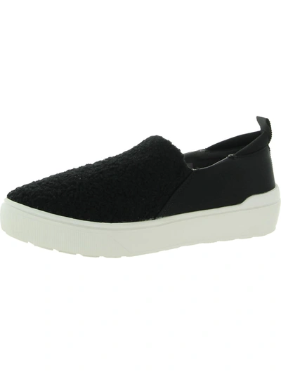 Dr. Scholl's Delight Cozy Womens Faux Fur Lifestyle Slip-on Sneakers In Black