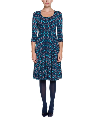 Boden Highgate Blues Colorblocked Geometric Print Jersey Dress