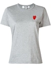 Comme Des Garçons Play Pixelated Logo-patch T-shirt In Grey