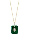 EFFY 14K YELLOW GOLD MALACHITE & DIAMOND PENDANT NECKLACE