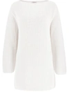 Ferragamo Oversize Ribbed Cotton Sweater In White