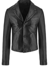 Ferragamo Slim-cut Leather Blazer With Chest Welt Pocket In Black