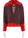 Ferragamo Red & Purple Drawstring Hoodie In Red