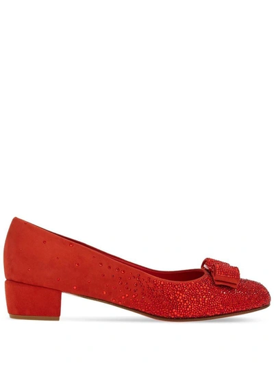 Ferragamo Salvatore  Vara Leather Pumps In Red