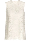 Dolce & Gabbana Women's Floral Lace Sleeveless Top In White
