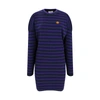 Kenzo Striped Knitted Minidress In Blue Black