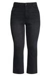 Wit & Wisdom 'ab'solution Skyrise Raw Hem High Waist Stretch Bootcut Jeans In Wbk-washed Black