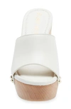 Stuart Weitzman Pearl Clog 85 Sandals In White.
