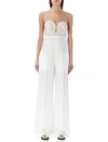 Stella Mccartney Broderie Anglaise And Crepe Jumpsuit In White