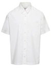 NANUSHKA 'ADAM' WHITE SHORT SLEEVE SHIRT WITH TONAL LETTER EMBROIDERY IN COTTON MAN