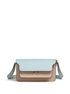 MARNI PINK AND LIGHT-BLUETRUNK CROSSBODY BAG IN SAFFIANO LEATHER WOMAN