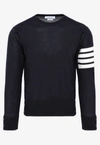 THOM BROWNE 4-BAR STRIPE WOOL SWEATER,MKA002A.Y1014-415 NAVY