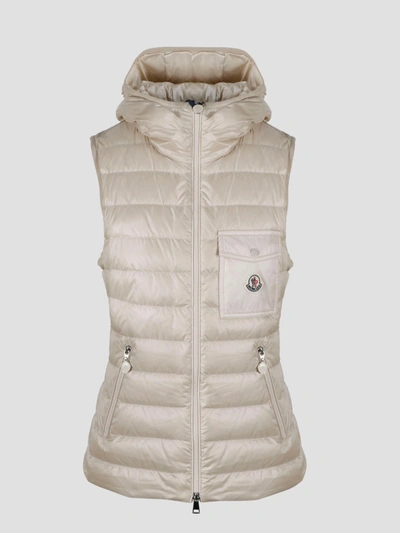 Moncler Glygos Down Gilet In Nude & Neutrals