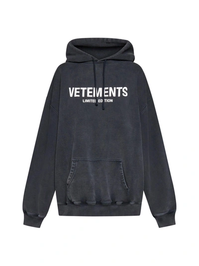 Vetements Fleece In Washed Black