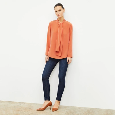 M.m.lafleur The Darcy Top - Washable Silk In Guava