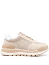 Liu •jo Sequined Sneakers In Beige