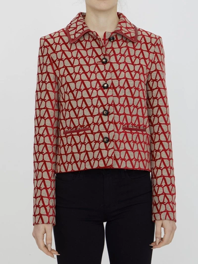 Valentino Toile Iconographe Light Jacket In Red