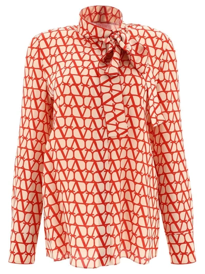 Valentino Toile Iconographe Crepe De Chine Shirt In Multi-colored
