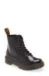 Dr. Martens' Dr. Martens Delaney Core Kids Senior Boots Colour: Black Patent, Size: Junior 4 In Black