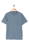 Theory Precise Crewneck Cotton Pocket Tee In Dark Harbor