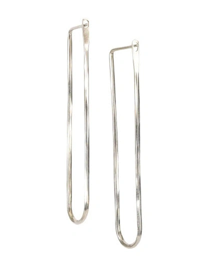 Werkstatt:münchen Werkstatt Munchen Earrings Loop Hammered Fine M4516 In Silver