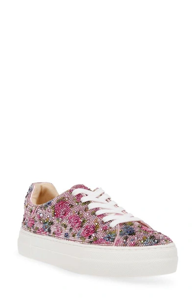 Betsey Johnson Women's Sidny Rhinestone Platform Sneakers In Floral Mul