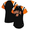 Starter Women's  Black, Orange Martin Truex Jr Game On Notch V-neck T-shirt In Black