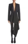 ALAÏA DRAPED WOOL STRETCH GABARDINE BLAZER DRESS