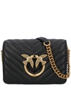 Pinko Mini Love Birds Shoulder Bag In Black