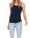 KAREN KANE Everyday Rib Tank in Navy