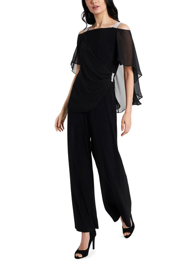 Msk Womens Embellished Side-drapey Jumpsuit In Black