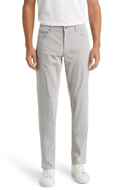 Brax Cooper Fancy Stretch Cotton Twill Trousers In Silver