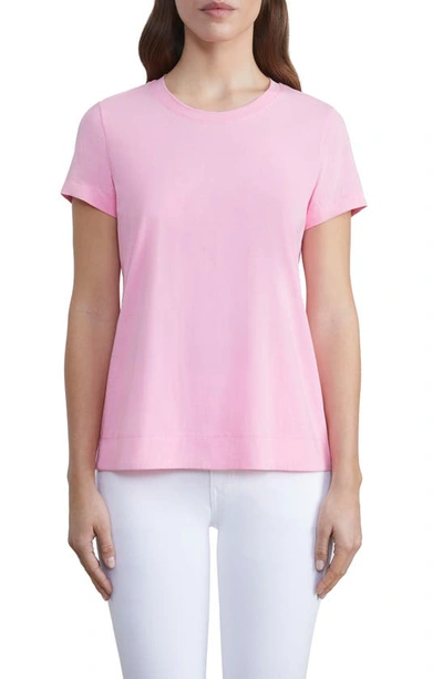 Lafayette 148 Modern Short-sleeve Cotton Jersey Tee In Pink Madder