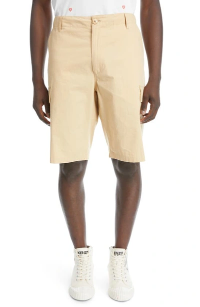 Kenzo Cargo Shorts Beige Mens In Camel