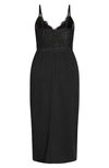 City Chic Lace Touch Dress In Black