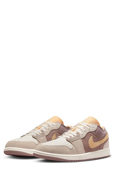 Jordan Air  1 Low Se Craft Sneakers In Grey/teal/gold
