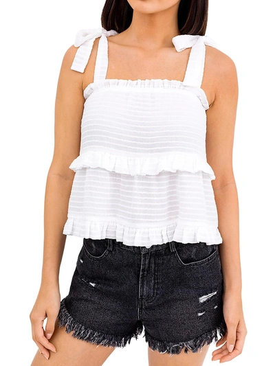 Le Lis Womens Tiered Ruffled Tank Top In White