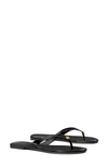 Tory Burch 'classic' Black Flip Flop Sandals With Logo Plaque And Thong Strap In Black