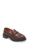 Madewell The Bradley Lugsole Loafer In Leather In Cherry Wood