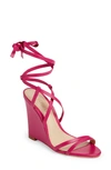 Schutz Deonne Ankle Wrap Wedge Sandal In Hot Pink
