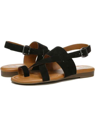 Franco Sarto Gia Womens Solid Toe Loop Slingback Sandals In Black