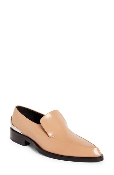 Jil Sander Abrasivato Leather Cap-heel Loafers In 659 Blossom