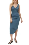 Michael Stars Lori Ruched Tank Dress In Pebble