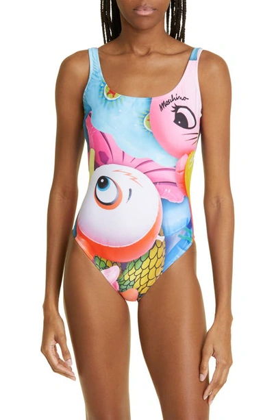 Moschino Fantasy Print One-piece Swimsuit In Multi