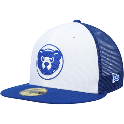 New Era Men's  White, Royal Chicago Cubs 2023 On-field Batting Practice Low Profile 59fifty Fitted Ha In White,royal