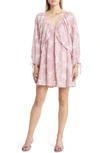 BTFL-LIFE CHERYL FLORAL LONG SLEEVE BABYDOLL MINIDRESS