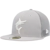 New Era Gray Miami Marlins 2023 On-field Batting Practice 59fifty Fitted Hat In Gray