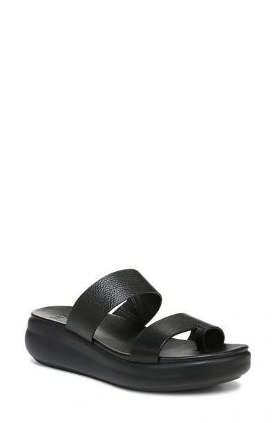 Naturalizer Genn-drift Platform Slide Sandal In Black Leather