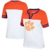 COLOSSEUM COLOSSEUM WHITE/ORANGE CLEMSON TIGERS FROST YOURSELF NOTCH NECK T-SHIRT